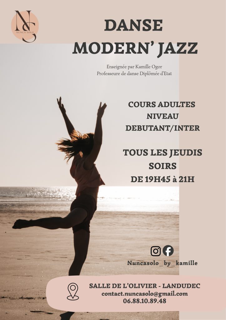 affiche cours de modern'jazz à Landudec en janvier 2026